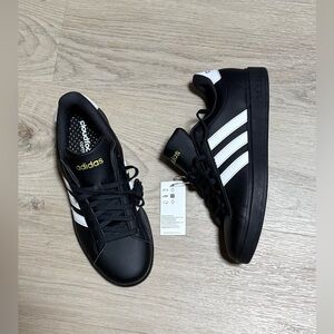 Adidas Black Sneakers with White Stripes